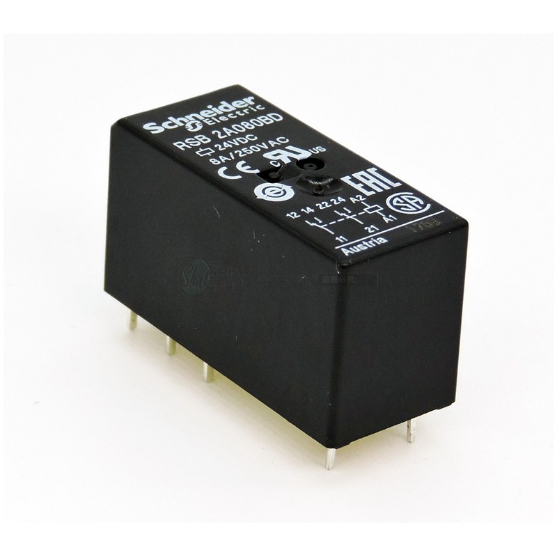 Schneider Zelio RSB2A080BD Slim Interface Relay 2 C/O 8A 24VDC